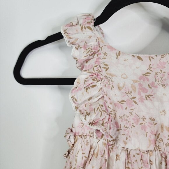 Shabby Chic Baby Toddler 3T Girl Dress Pink Floral Print Fit & Flare Ruffled - Picture 3 of 10